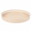 Round Openwork Beige Metal Tray with Floral Motif